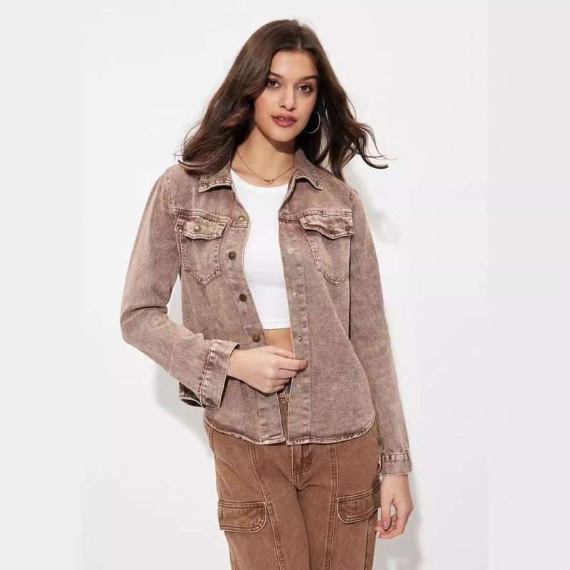 29-Yt1991 # Amazon Határokon Átnyúló Női Ruházat Európai és Amerikai Ins Fashion Munkaruházat Laza és Sokoldalú Farmerdzseki