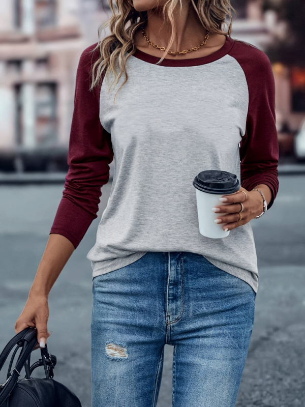 Póló, egyedi nyomtatású logó, határokon átnyúló export, női tavaszi hosszú ujjú pulóver, kerek nyakú, hétköznapi póló, felsőrész, feldolgozás és testreszabás