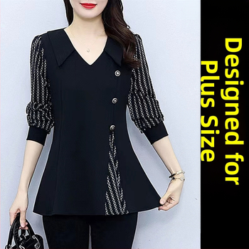 pufók lány őszi hosszú ujjú ing 200 Jin zsír hasat takaró felső plus size női western stílusú toldós hosszú ing