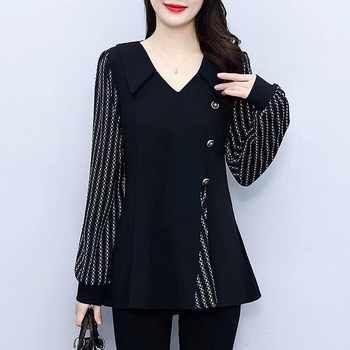 pufók lány őszi hosszú ujjú ing 200 Jin zsír hasat takaró felső plus size női western stílusú toldós hosszú ing