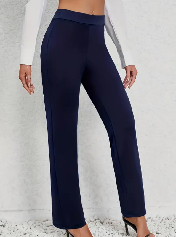 2025 tavaszi, nyári és őszi Amazon európai és amerikai új, magas derekú, lezser, egyenes szárú, egyszínű női nadrág