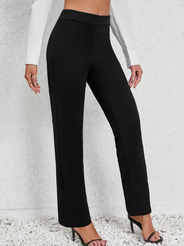 2025 tavaszi, nyári és őszi Amazon európai és amerikai új, magas derekú, lezser, egyenes szárú, egyszínű női nadrág