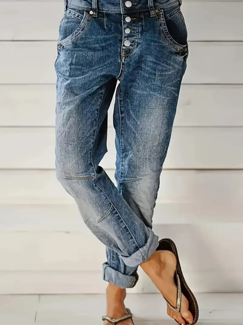 Határokon átnyúló exkluzív Amazon európai és amerikai népszerű tavaszi és őszi új farmernadrágok laza, lezser, sokoldalú, karcsúsító, egyenes szabású nadrágok