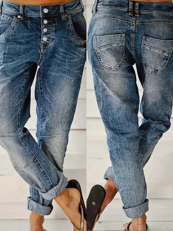 Határokon átnyúló exkluzív Amazon európai és amerikai népszerű tavaszi és őszi új farmernadrágok laza, lezser, sokoldalú, karcsúsító, egyenes szabású nadrágok