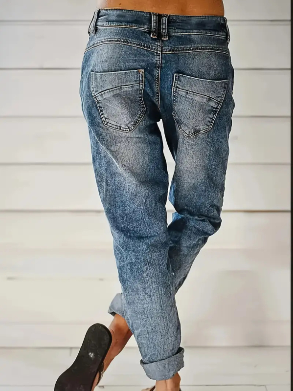 Határokon átnyúló exkluzív Amazon európai és amerikai népszerű tavaszi és őszi új farmernadrágok laza, lezser, sokoldalú, karcsúsító, egyenes szabású nadrágok