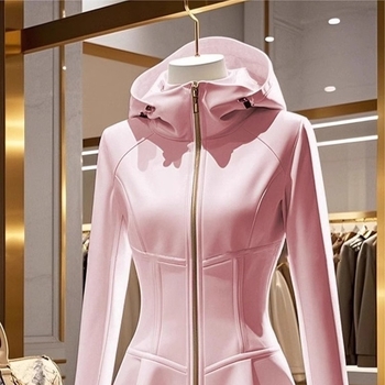 Koreai stílusú, lusta stílusú, rózsaszín kapucnis, szűk derekú kardigán, női új, 2025-ös robbanások divatos, stílusos, rövid felső
