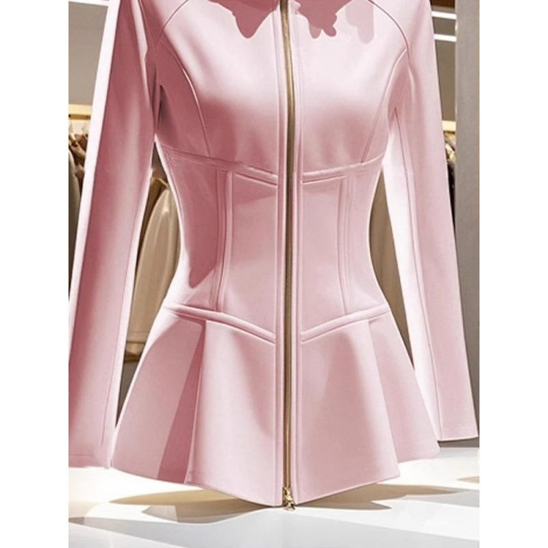 Koreai stílusú, lusta stílusú, rózsaszín kapucnis, szűk derekú kardigán, női új, 2025-ös robbanások divatos, stílusos, rövid felső