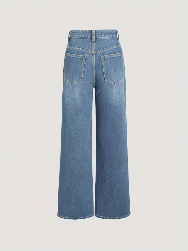 Határokon átnyúló külkereskedelem Amazon Európa és az Egyesült Államok retro világoskék farmer női vékony, egyenes csőből készült, bő, ferde, csatos farmernadrág