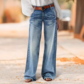 2024 Új, határokon átnyúló, Amazon által forgalmazott, európai és amerikai 80053-as női alkalmi, egyenes szabású, minden mérkőzésre alkalmas farmernadrág