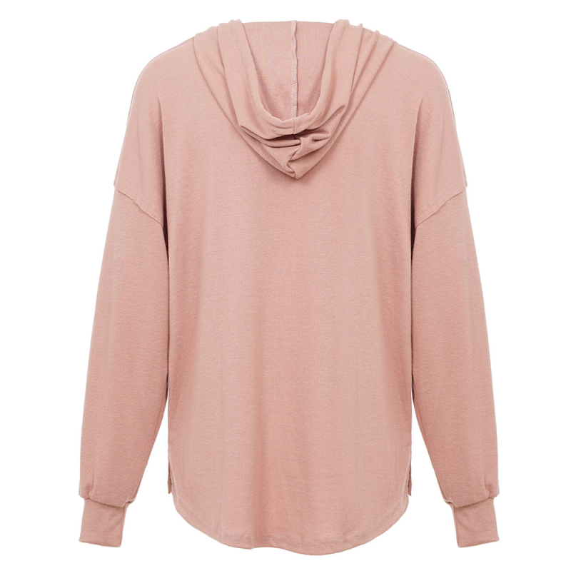 Határokon átnyúló európai és amerikai export női ruházat 2023 őszi és téli új Amazon hétköznapi, laza, tiszta színű kapucnis pulóver