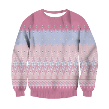 2024 őszi új, határokon átnyúló női 3D geometrikus nyomtatású, hétköznapi, rullard mintás, hosszú ujjú, kerek nyakú, vékony pulóver