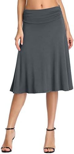Urban CoCo női rakott, magas derekú, térdig érő, A-vonalú, rugalmas, trapéz szoknya