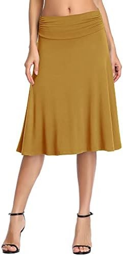 Urban CoCo női rakott, magas derekú, térdig érő, A-vonalú, rugalmas, trapéz szoknya