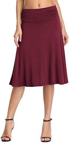 Urban CoCo női rakott, magas derekú, térdig érő, A-vonalú, rugalmas, trapéz szoknya