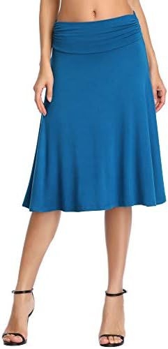 Urban CoCo női rakott, magas derekú, térdig érő, A-vonalú, rugalmas, trapéz szoknya