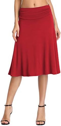 Urban CoCo női rakott, magas derekú, térdig érő, A-vonalú, rugalmas, trapéz szoknya