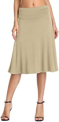 Urban CoCo női rakott, magas derekú, térdig érő, A-vonalú, rugalmas, trapéz szoknya