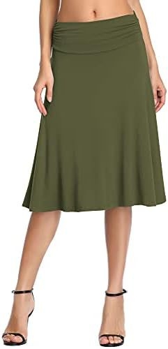 Urban CoCo női rakott, magas derekú, térdig érő, A-vonalú, rugalmas, trapéz szoknya