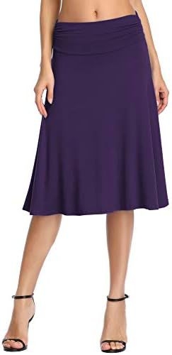 Urban CoCo női rakott, magas derekú, térdig érő, A-vonalú, rugalmas, trapéz szoknya