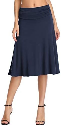 Urban CoCo női rakott, magas derekú, térdig érő, A-vonalú, rugalmas, trapéz szoknya