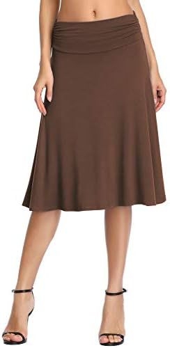Urban CoCo női rakott, magas derekú, térdig érő, A-vonalú, rugalmas, trapéz szoknya