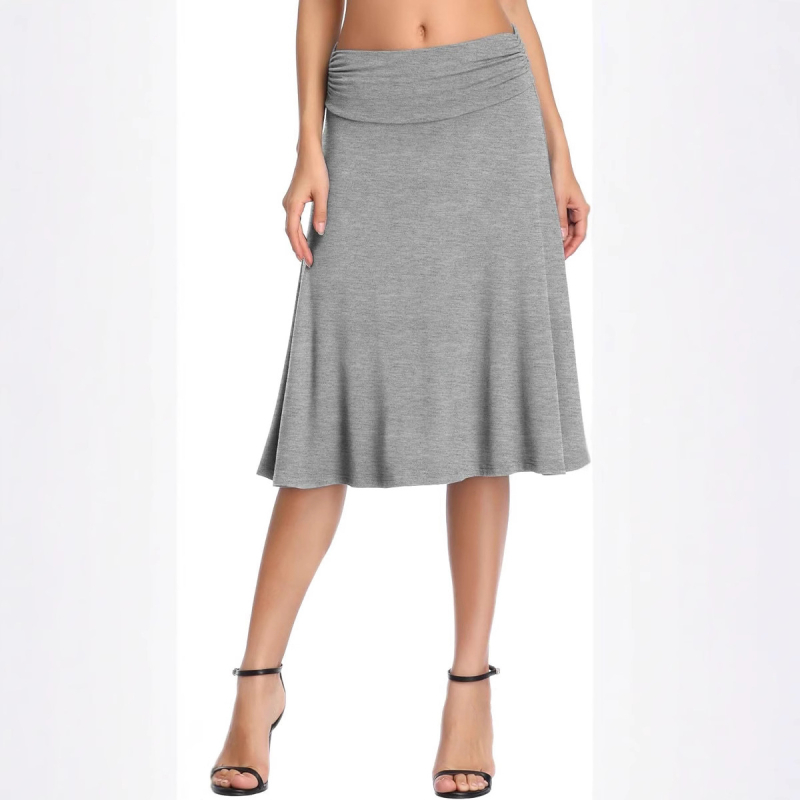 Urban CoCo női rakott, magas derekú, térdig érő, A-vonalú, rugalmas, trapéz szoknya