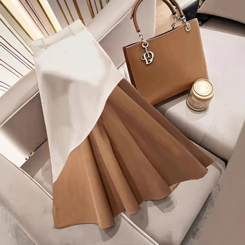 Európai és amerikai export független állomás Amazon határokon átnyúló 2025 nyári új női négy évszakos egyszerű kontrasztos színű szoknya