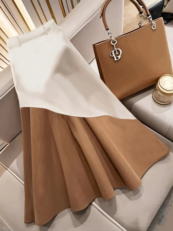 Európai és amerikai export független állomás Amazon határokon átnyúló 2025 nyári új női négy évszakos egyszerű kontrasztos színű szoknya
