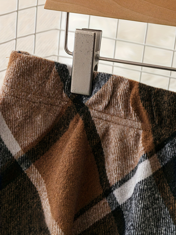 Őszi és téli új kockás szoknya Karcsú A-vonalú szoknya Nagy lenge szoknya Esernyő