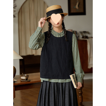 Jaapani retro kirjandusliku stiiliga varrukateta vestjakk naistele kevad- ja sügis 2025 uus lahtine õhuke mitmekülgne vest trendikas