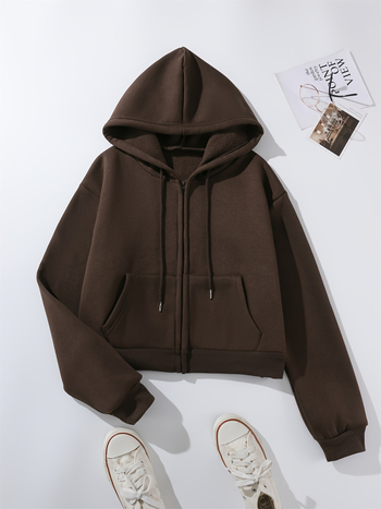 2025-ös, határokon átnyúló, új, európai és amerikai meleg, plüss bélésű, egyszínű, kapucnis női ing, lezser, cipzáras