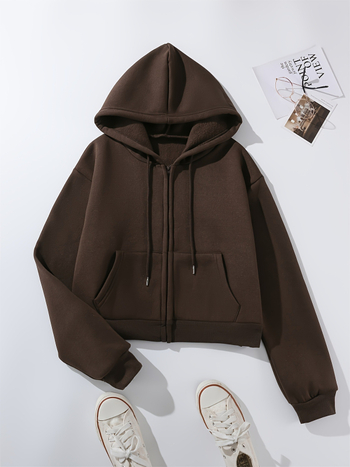 2025-ös, határokon átnyúló, új, európai és amerikai meleg, plüss bélésű, egyszínű, kapucnis női ing, lezser, cipzáras