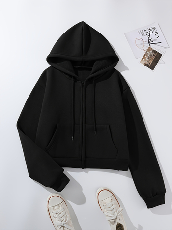 2025-ös, határokon átnyúló, új, európai és amerikai meleg, plüss bélésű, egyszínű, kapucnis női ing, lezser, cipzáras