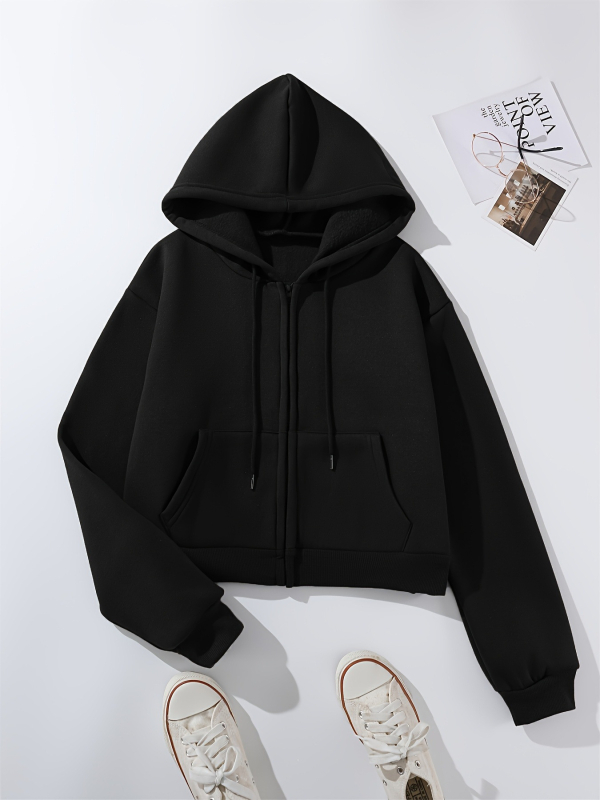 2025-ös, határokon átnyúló, új, európai és amerikai meleg, plüss bélésű, egyszínű, kapucnis női ing, lezser, cipzáras