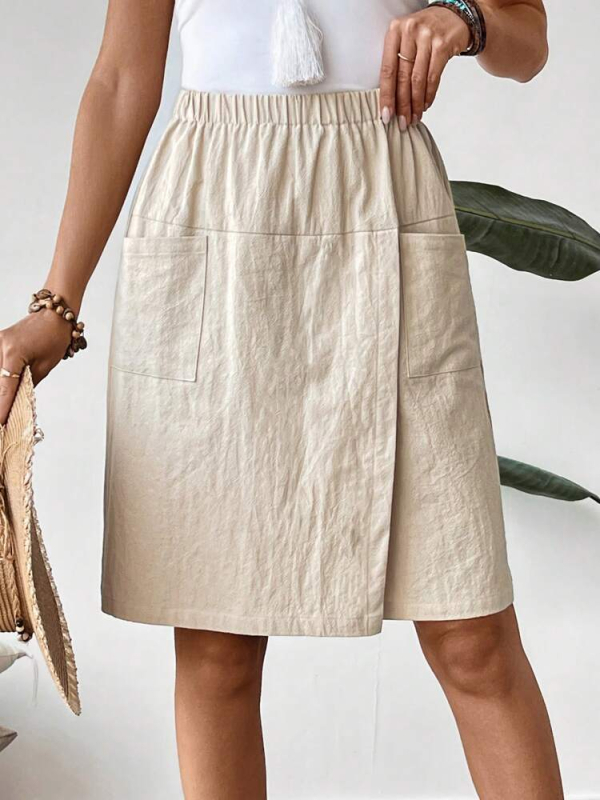 Raktáron 2025 Új európai és amerikai Amazon Független Oldal Egyszínű Többszínű Zsebes Női Lezser Nadrág Szoknya Rövidnadrág