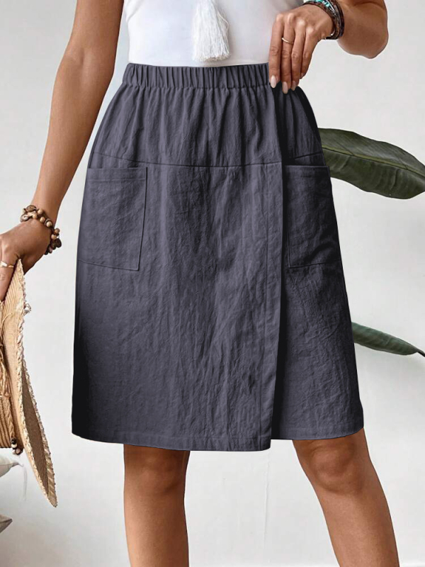 Raktáron 2025 Új európai és amerikai Amazon Független Oldal Egyszínű Többszínű Zsebes Női Lezser Nadrág Szoknya Rövidnadrág