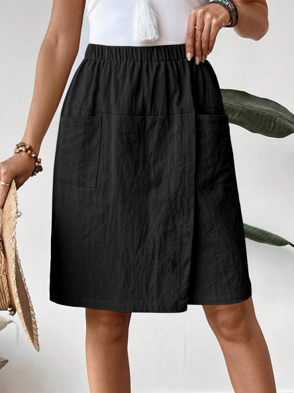 Raktáron 2025 Új európai és amerikai Amazon Független Oldal Egyszínű Többszínű Zsebes Női Lezser Nadrág Szoknya Rövidnadrág