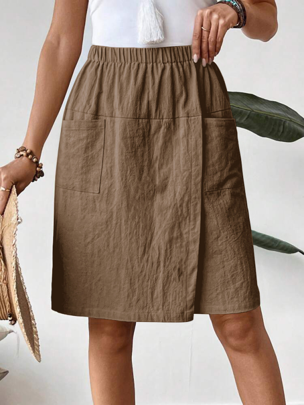 Raktáron 2025 Új európai és amerikai Amazon Független Oldal Egyszínű Többszínű Zsebes Női Lezser Nadrág Szoknya Rövidnadrág