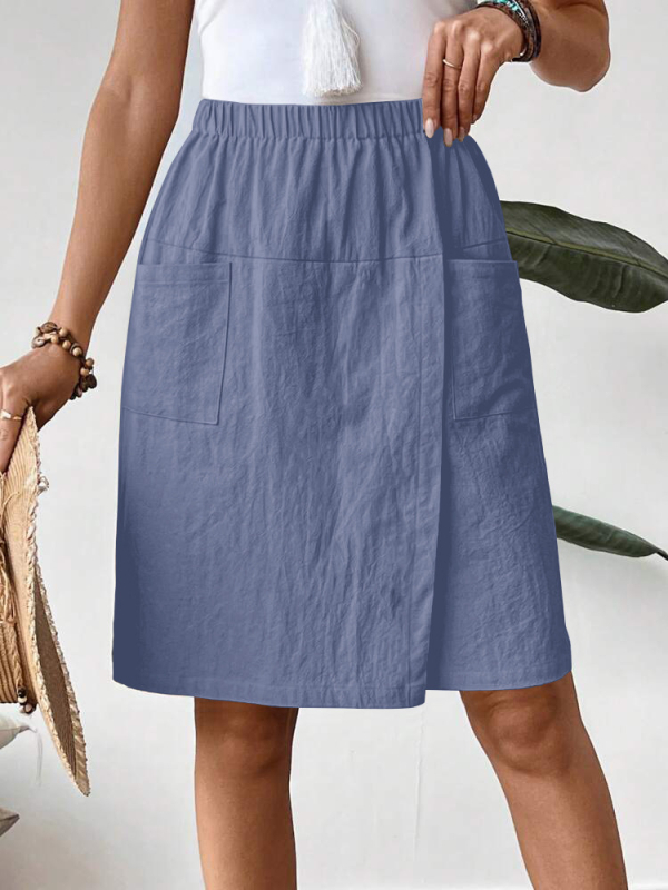 Raktáron 2025 Új európai és amerikai Amazon Független Oldal Egyszínű Többszínű Zsebes Női Lezser Nadrág Szoknya Rövidnadrág