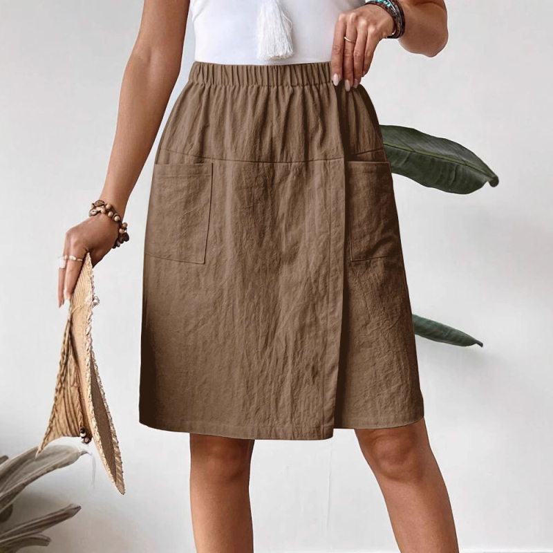 Raktáron 2025 Új európai és amerikai Amazon Független Oldal Egyszínű Többszínű Zsebes Női Lezser Nadrág Szoknya Rövidnadrág