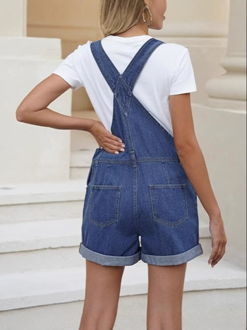 Amazon 2025 Νέα γυναικεία τζιν φόρμα με ρυθμιζόμενο ιμάντα ώμου και ψηλή μέση, τζιν ιμάντα