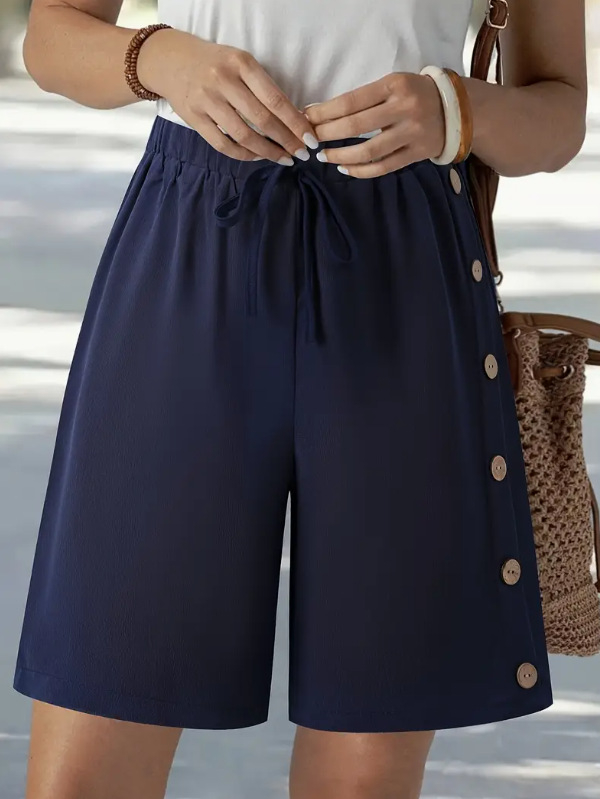 2025 Új Női Határokon Átnyúló Laza Karcsúsító Nyári Húzózsinóros Alkalmi Rövidnadrág
