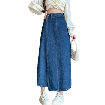 Γυναικεία φούστα τζιν κορεάτικου στιλ, ανοιξιάτικη και φθινοπωρινή, ακαδημαϊκού στιλ, ψηλόμεση, ρετρό, καλύπτοντας τους γοφούς, αδυνατίζοντας, φούστα Sense Niche σε γραμμή Α