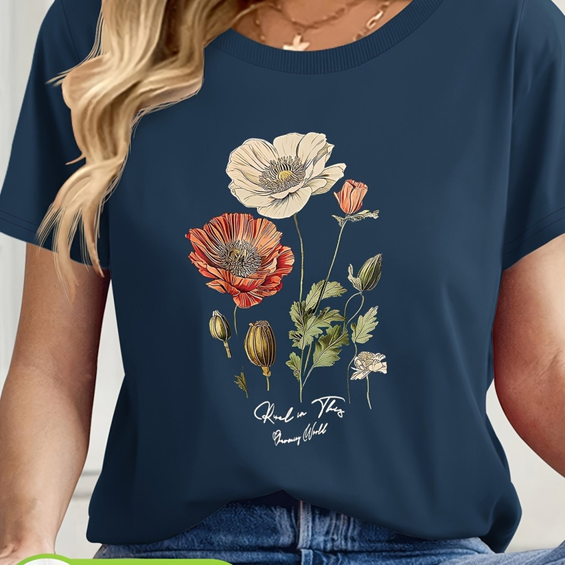 2025-ös határokon átnyúló pamut póló, Aliexpress, Amazon, női rövid ujjú, divatos, lezser, kerek nyakú, Temu női póló