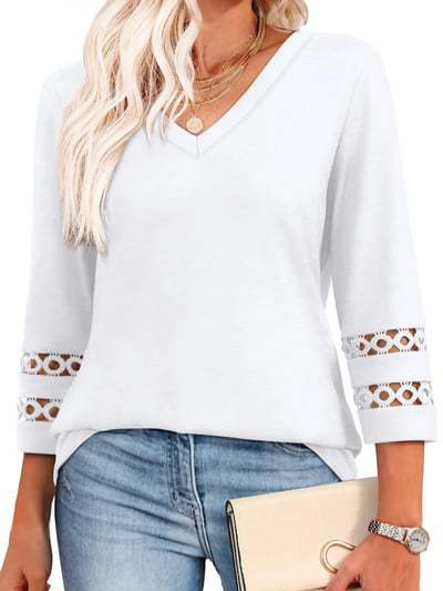 25 új export európai és amerikai divatos tiszta színű, laza, V-nyakú, háromnegyedes ujjú női kötöttáru, kivágott, lezser felső