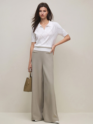 2025 Amazon Aliexpress határokon átnyúló kötött európai és amerikai női ruházat tavaszi és nyári új pólógalléros rövid ujjú kötött felsők