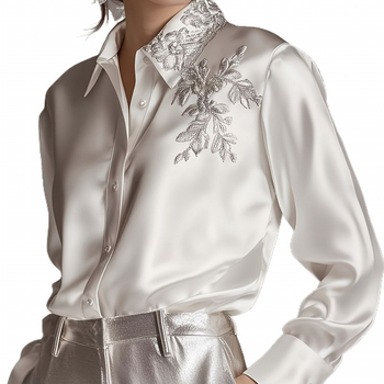 Európai és amerikai változatú minőségű hímzett felső 2025 új stílusú nyugati stílusú hosszú ujjú lezser széles