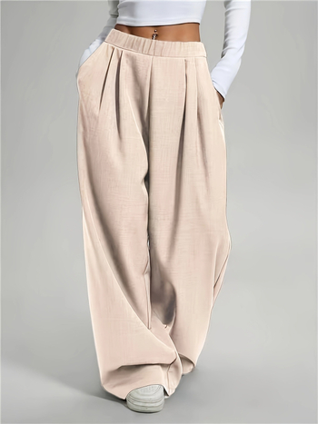 2025 Amazon európai és amerikai külkereskedelmi határokon átnyúló tőr női nadrág női magas derekú széles szárú nadrág hétköznapi laza nadrág