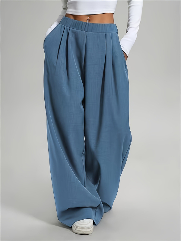 2025 Amazon európai és amerikai külkereskedelmi határokon átnyúló tőr női nadrág női magas derekú széles szárú nadrág hétköznapi laza nadrág