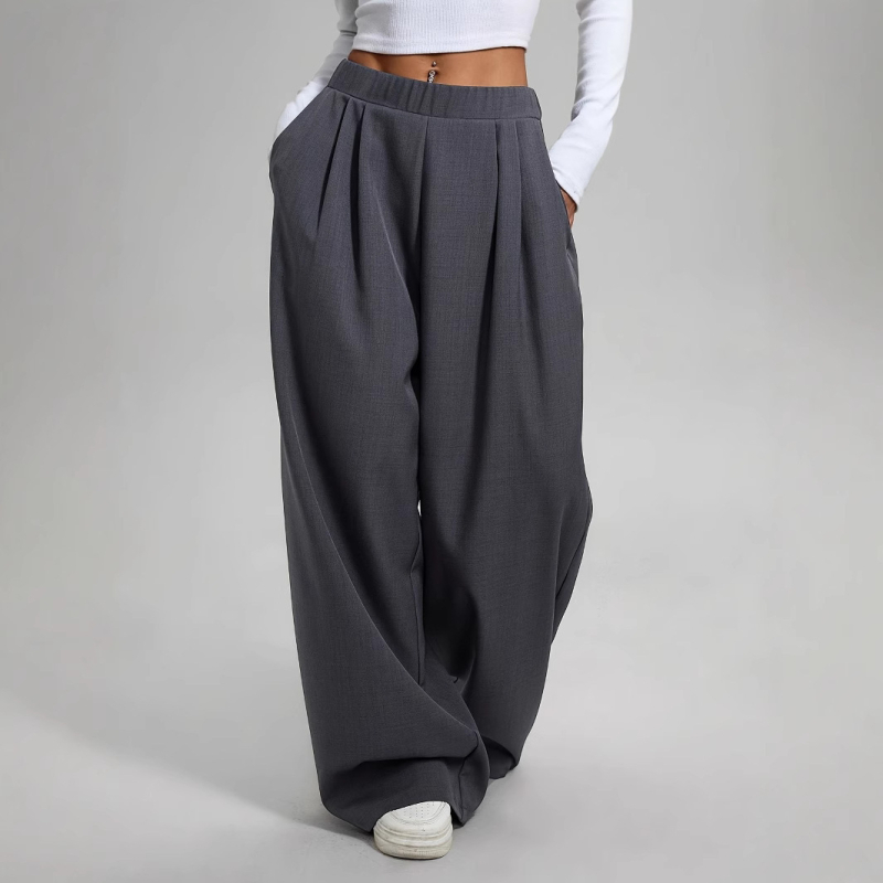 2025 Amazon európai és amerikai külkereskedelmi határokon átnyúló tőr női nadrág női magas derekú széles szárú nadrág hétköznapi laza nadrág